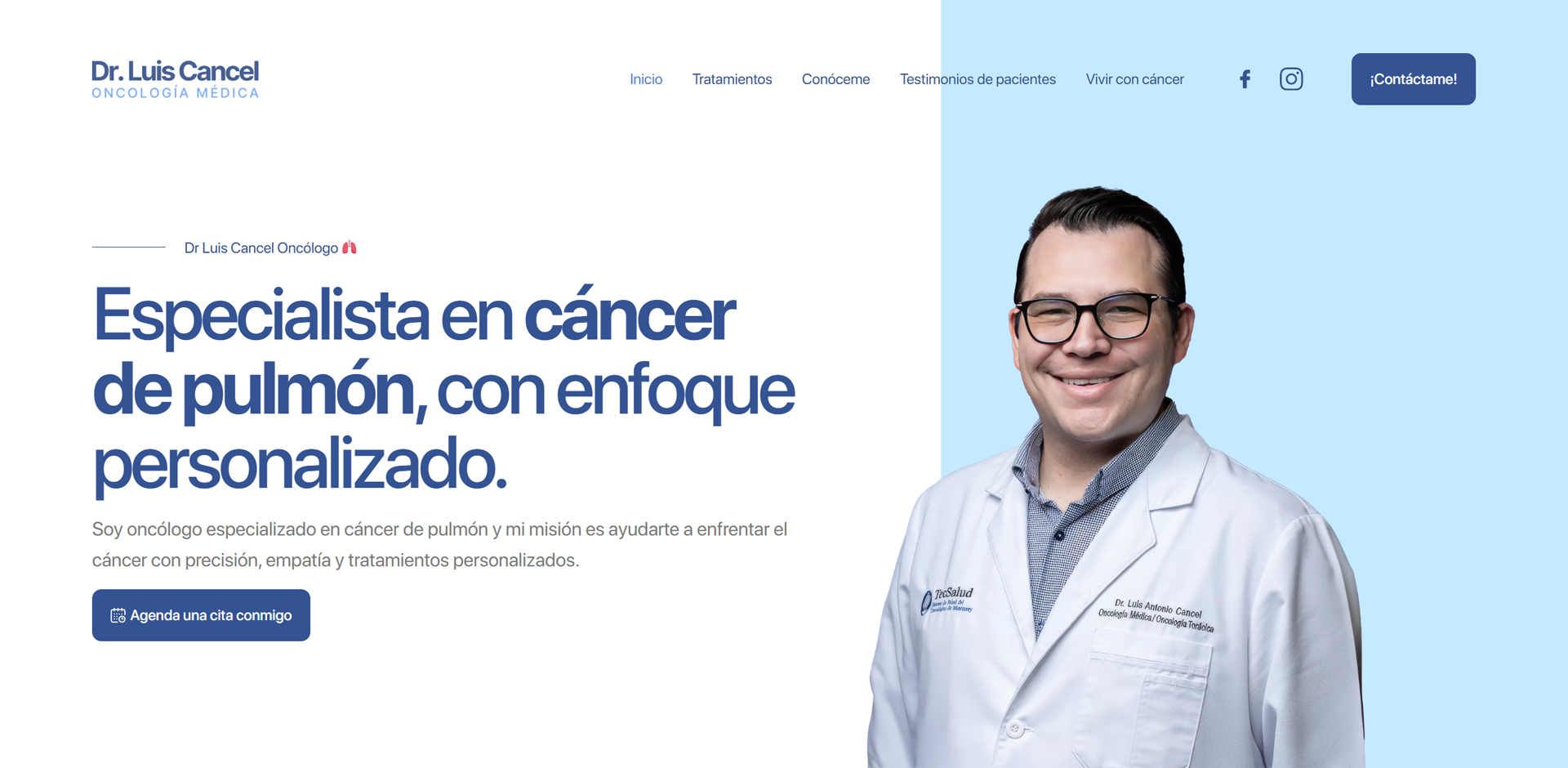 Proyecto de diseño web por la agencia de diseño creativa regiosdigitales para el Dr Cancel Treviño